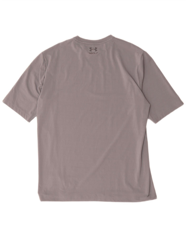 Under Armour Mens Heat Gear T-Shirt Top XL Grey Polyester