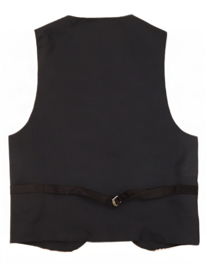 Vintage vest til mænd, medium brun geometrisk polyester