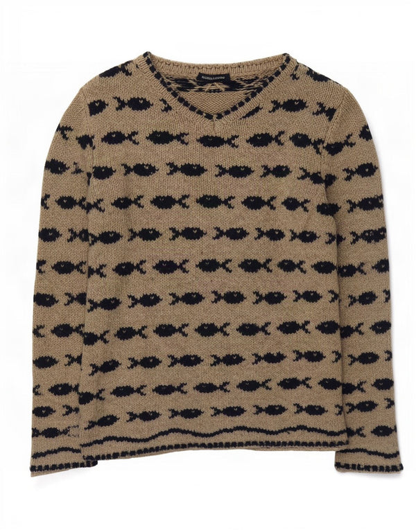 Marina Yachting Γυναικείο πουλόβερ με V λαιμόκοψη UK 12 Medium Beige