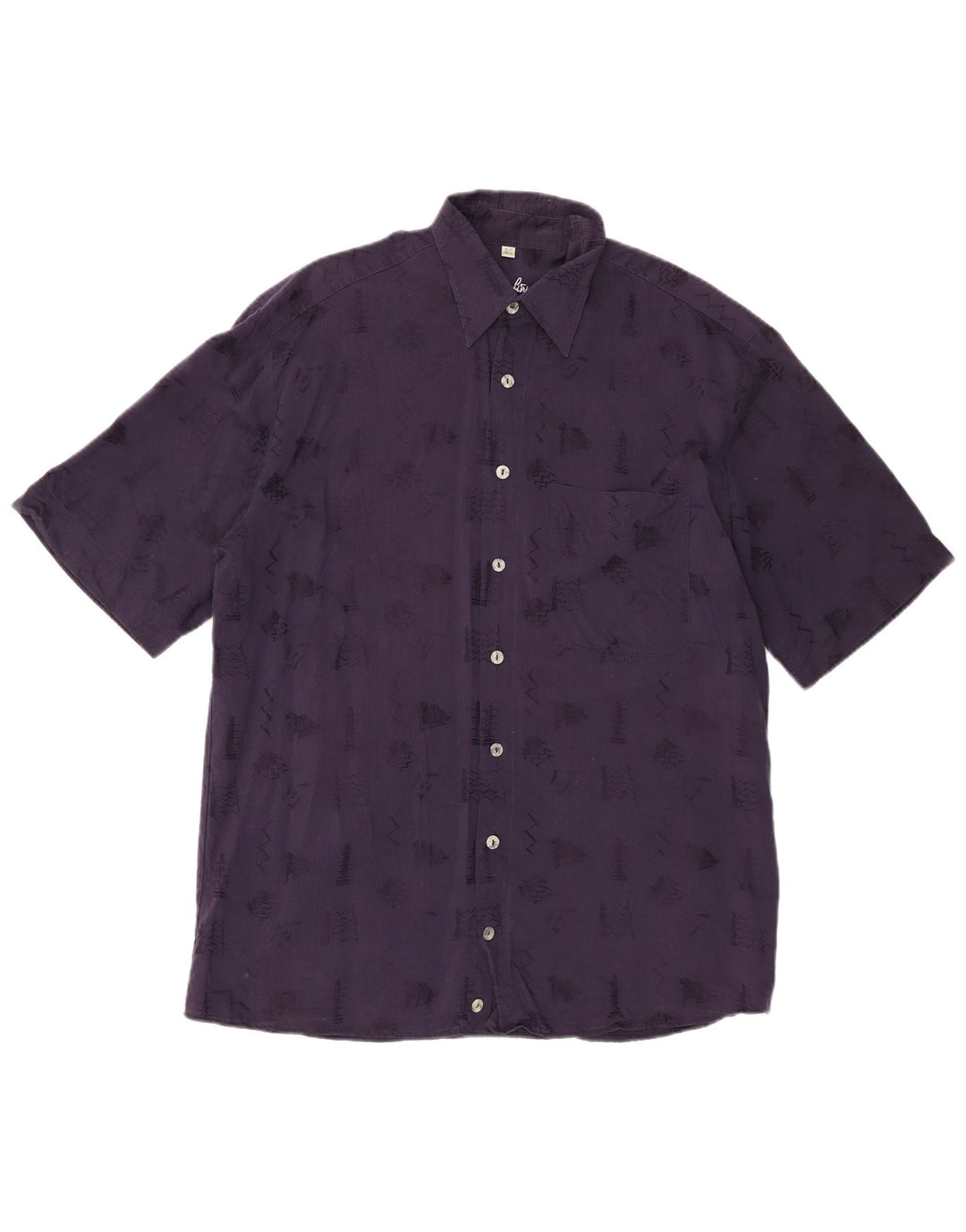 Angelo Litrico Mens Shirt Size 39 /40 15 1/2 Medium Navy Blue Geometric
