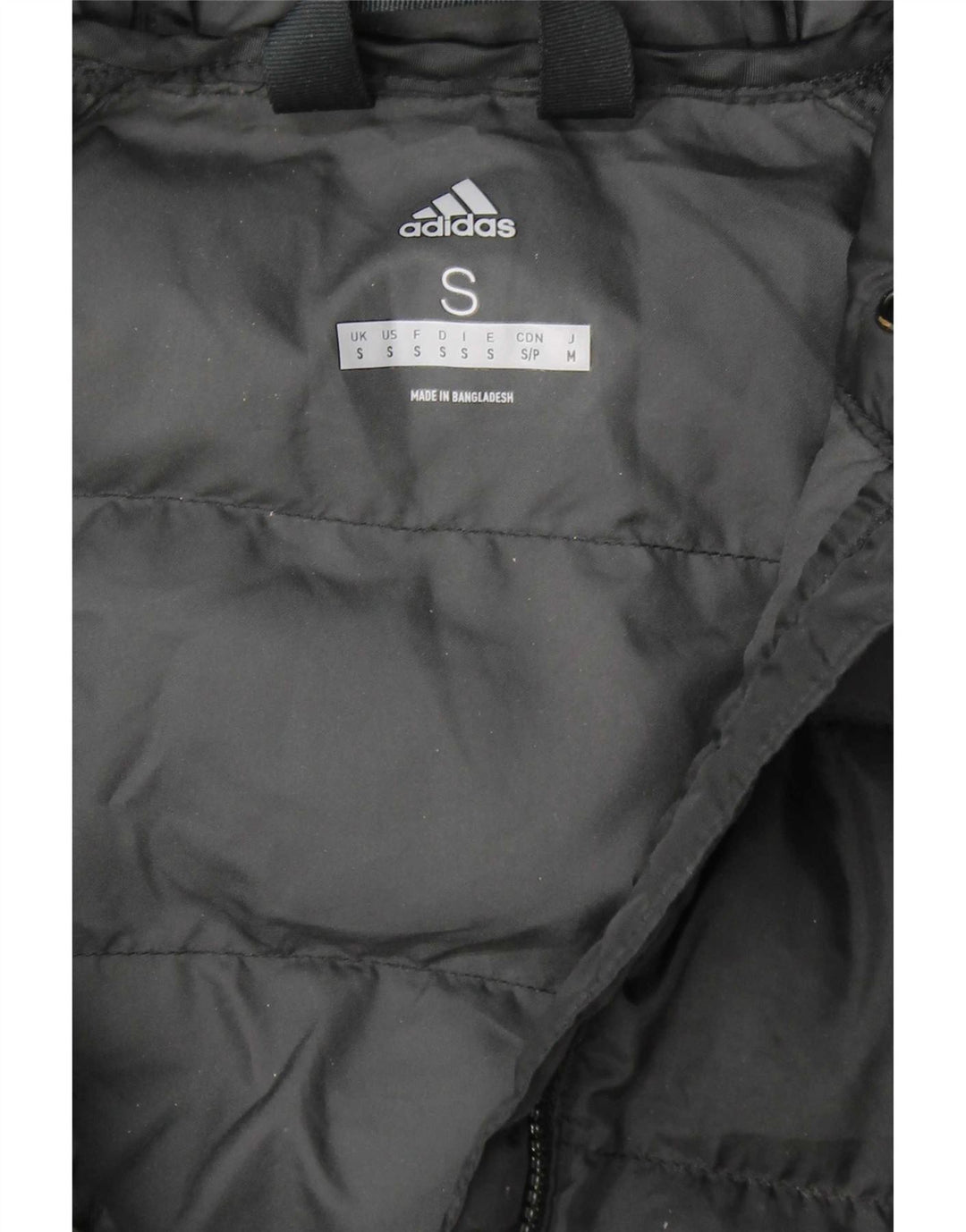 Adidas Herren Kapuzenjacke gepolstert UK 36 Small Schwarz Polyester