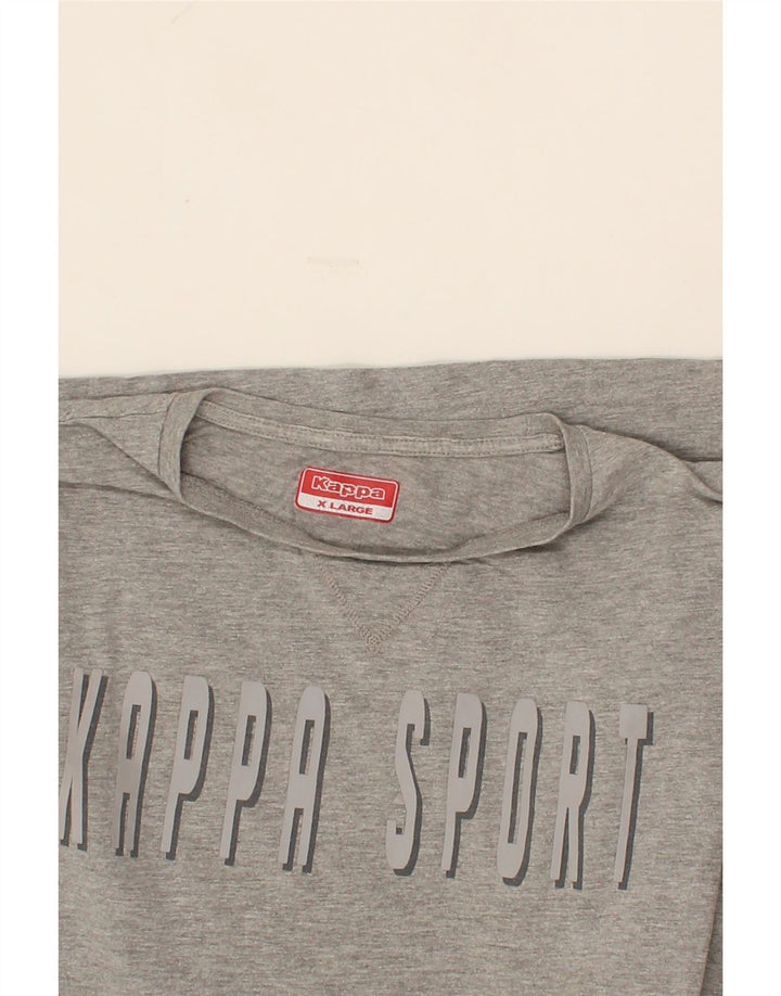KAPPA Mens Graphic T-Shirt Top XL Grey Cotton Vintage Kappa and Second-Hand Kappa from Messina Hembry 