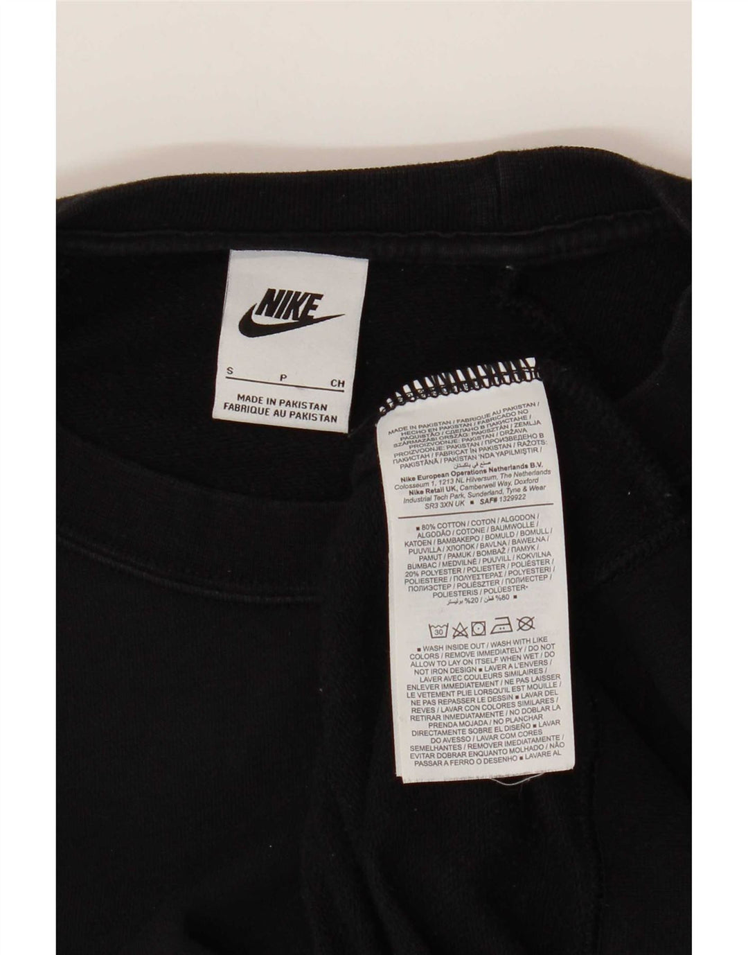 Felpa oversize da donna Nike UK 10 piccola in cotone nero
