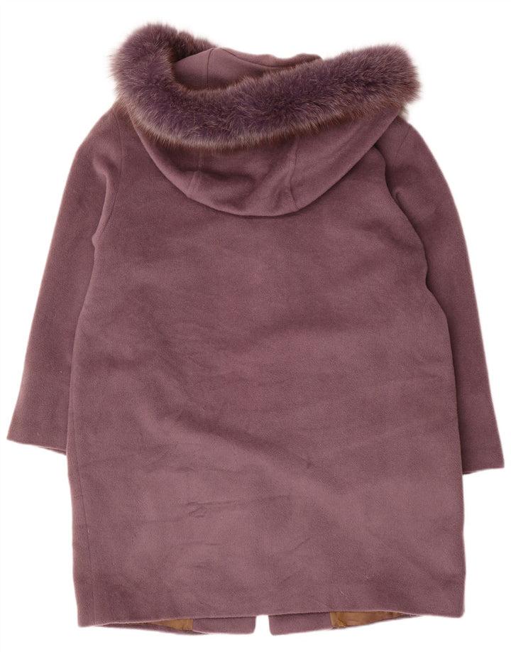 Armorica Womens Hooded Oversized Overcoat IT 46 Large Purple Wool