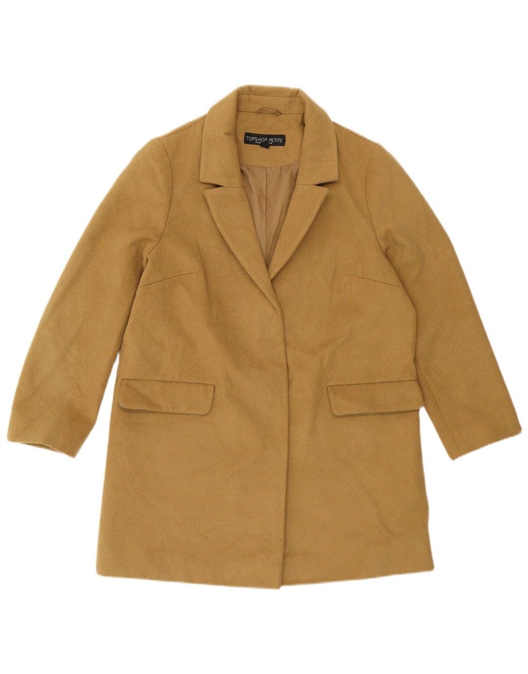 Topshop Abrigo extragrande para mujer Reino Unido 10 Pequeño Poliéster amarillo