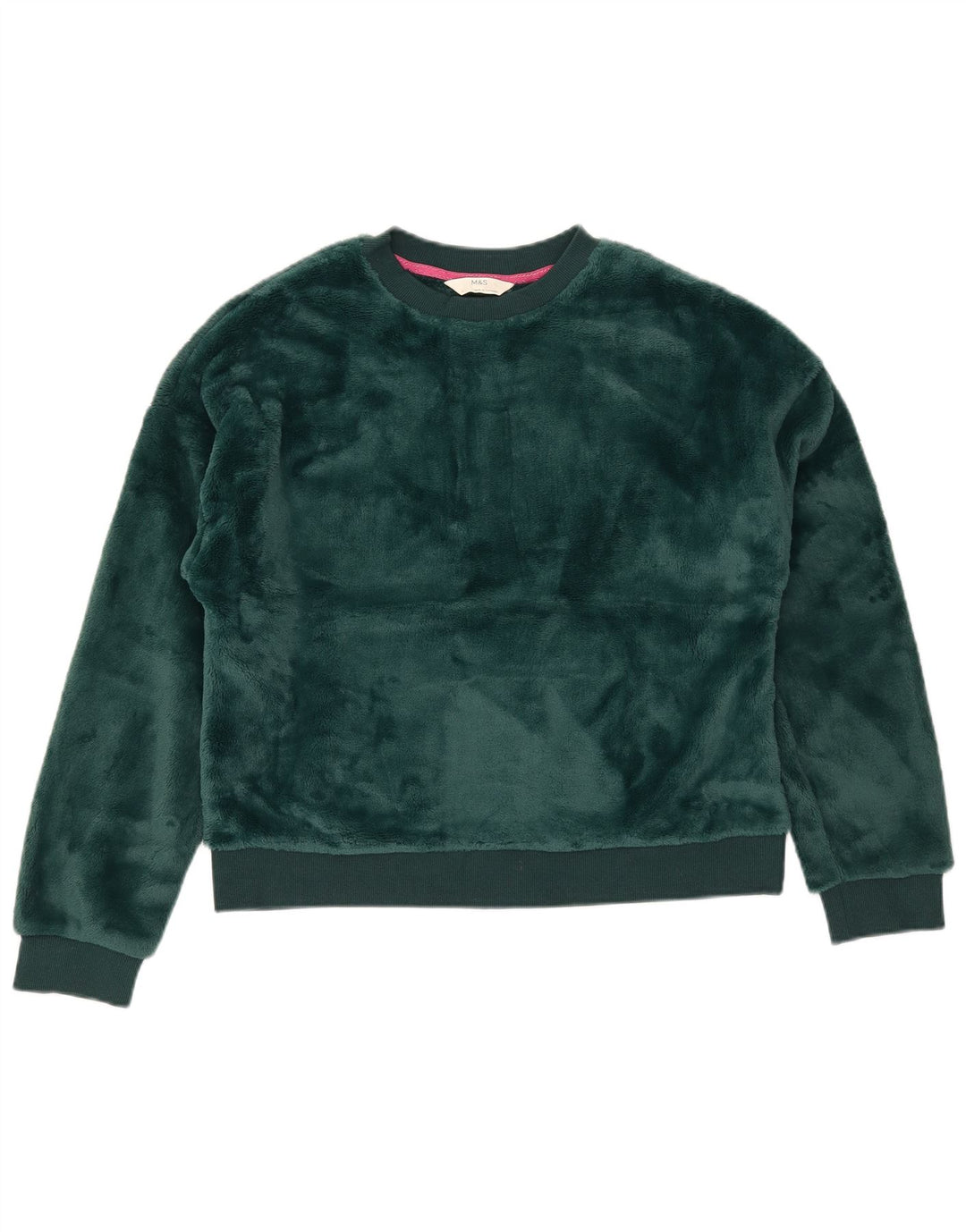 Marks & Spencer Dame Oversized Crop Sweatshirt Jumper UK 10 Lille Grøn