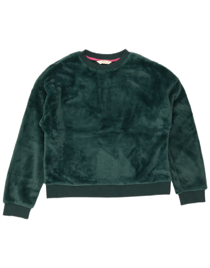 Marks & Spencer Dame Oversized Crop Sweatshirt Jumper UK 10 Lille Grøn