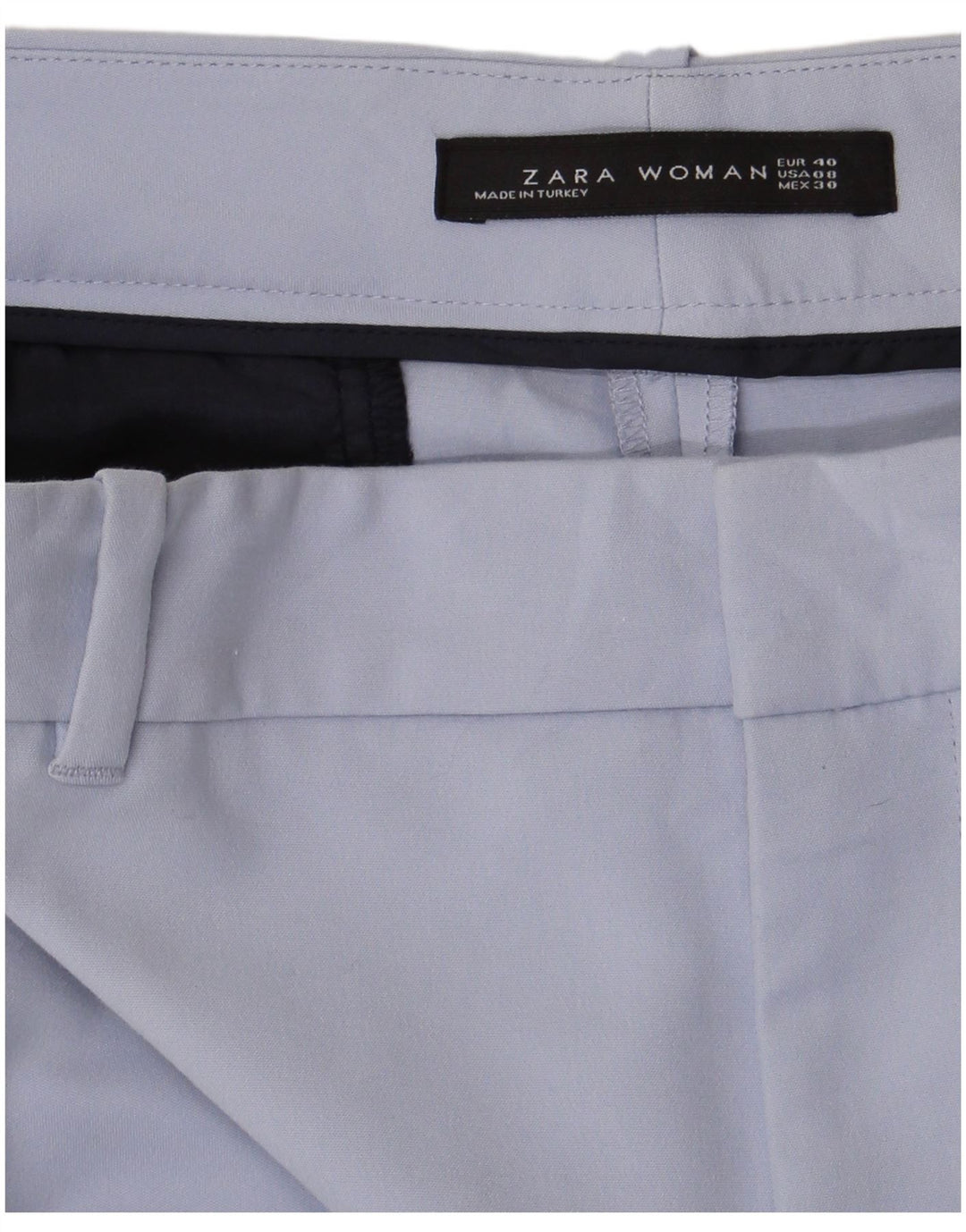 Zara Womens Slim Chino Trousers EU 40 Medium W30 L28 Blue