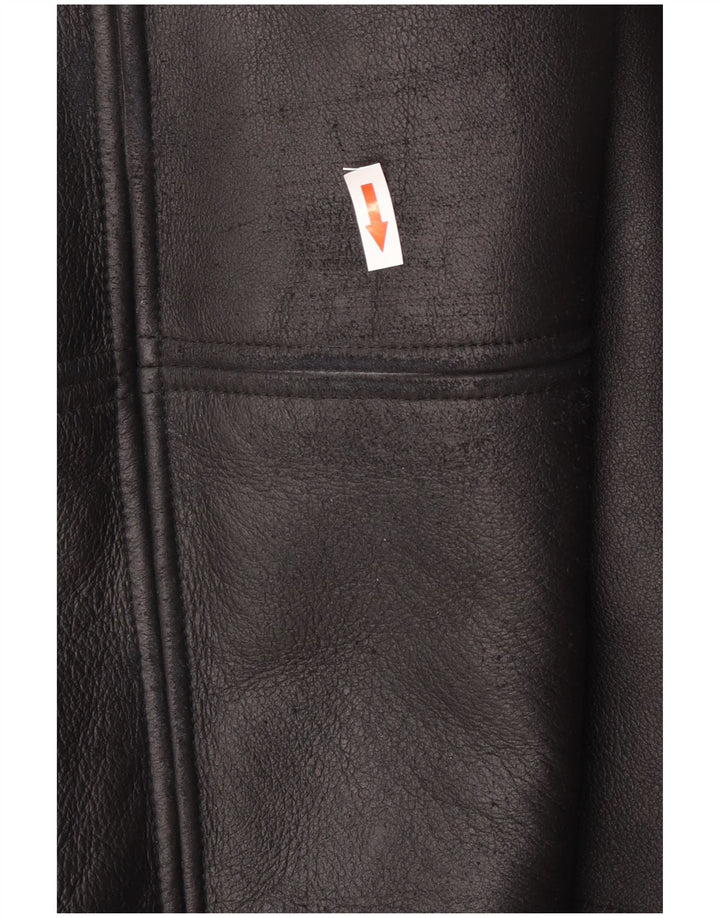 Jaqueta masculina vintage Shearling IT 48 média preta