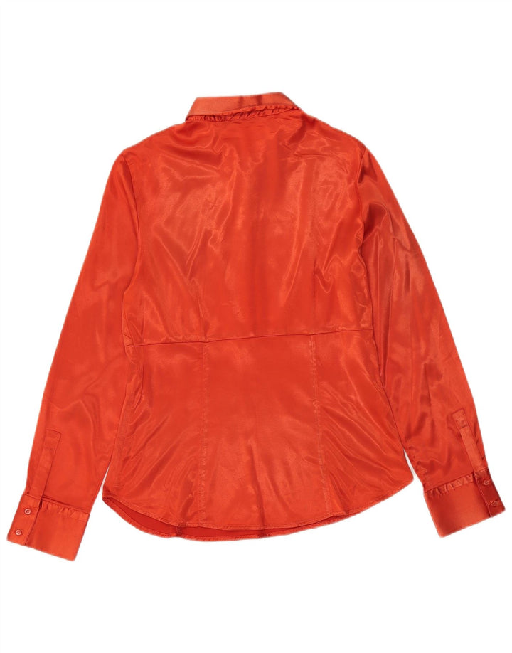 Zara Damen Pullover-Hemd UK 14 Large Orange