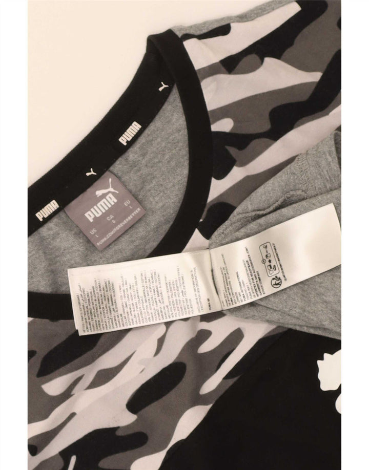 Puma Mens Graphic T-Shirt Top Large Multicoloured Camouflage Cotton