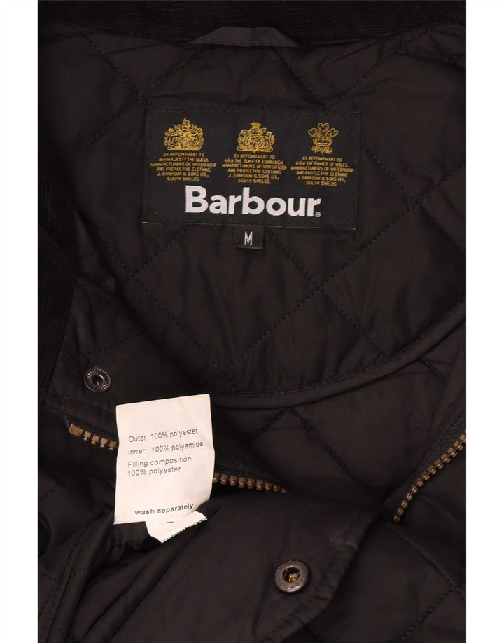 Barbour Mens Quilted Jacket UK 38 Medium Black Polyester