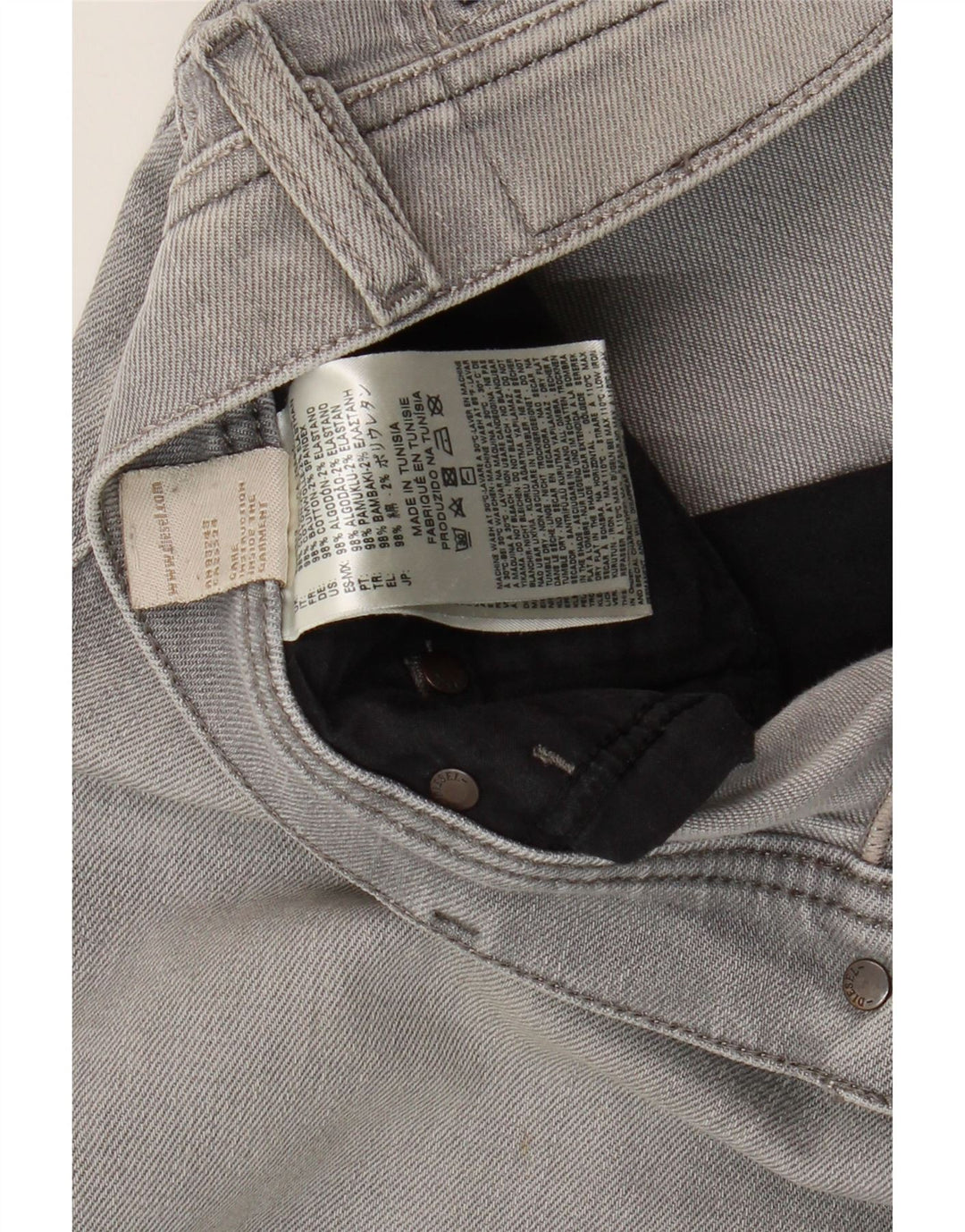 Diesel Mens Slim Jeans W31 L30 Grey Cotton