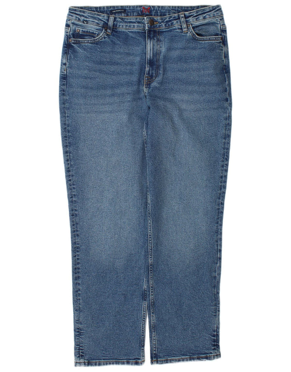 Crew Clothing Jean droit pour femme UK 12 Medium W34 L28 Bleu Coton