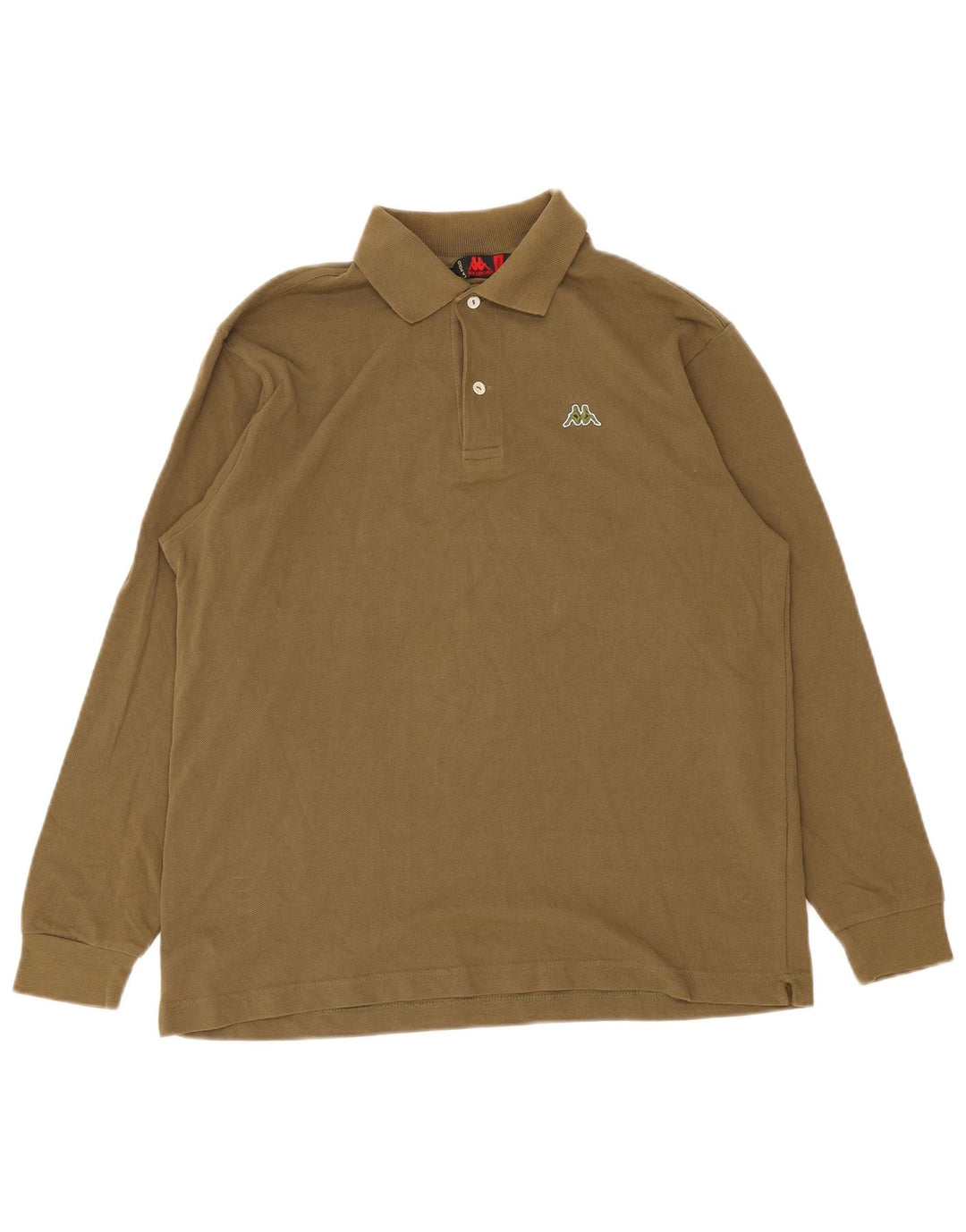 Kappa Polo à Manches Longues Homme Kaki Moyen Coton