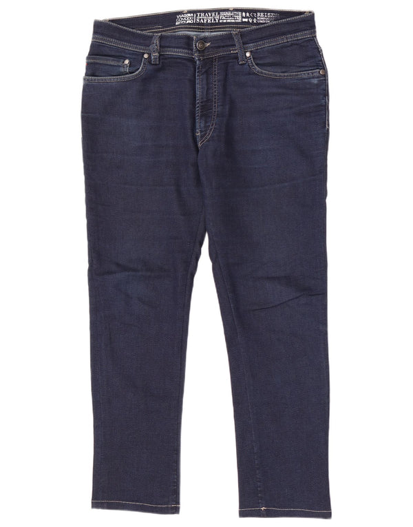 Carrera Damen Travel Slim Freizeithose IT 46 Large W32 L27 Blaue Baumwolle