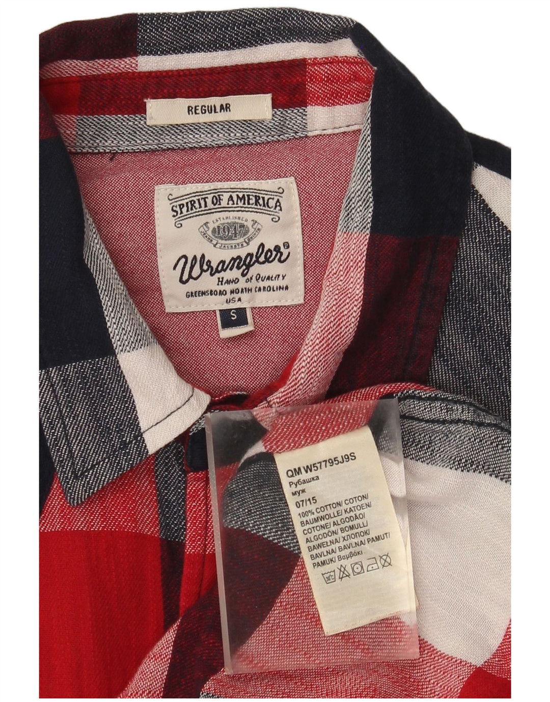 Camicia da uomo in flanella dalla vestibilità regolare Wrangler, in cotone a quadri rossi piccoli