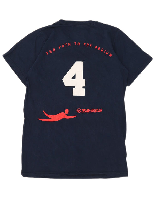 Adidas Mens Graphic T-Shirt Top Small Navy Blue Cotton