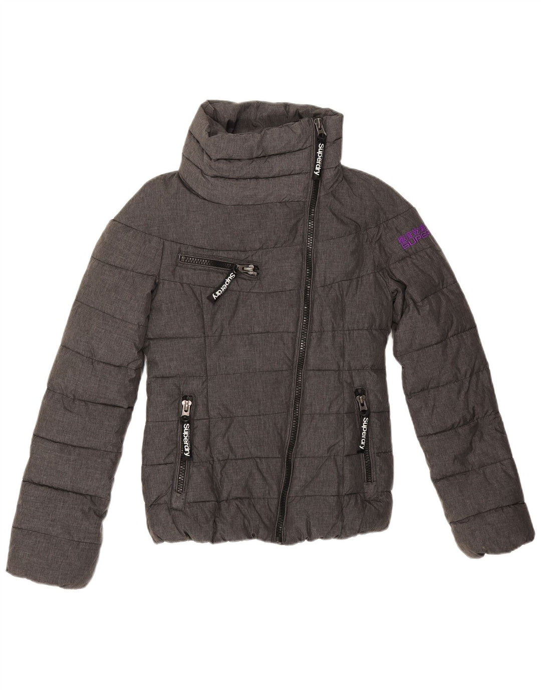 Superdry Chaqueta acolchada gráfica para mujer UK 6 XS Poliéster gris