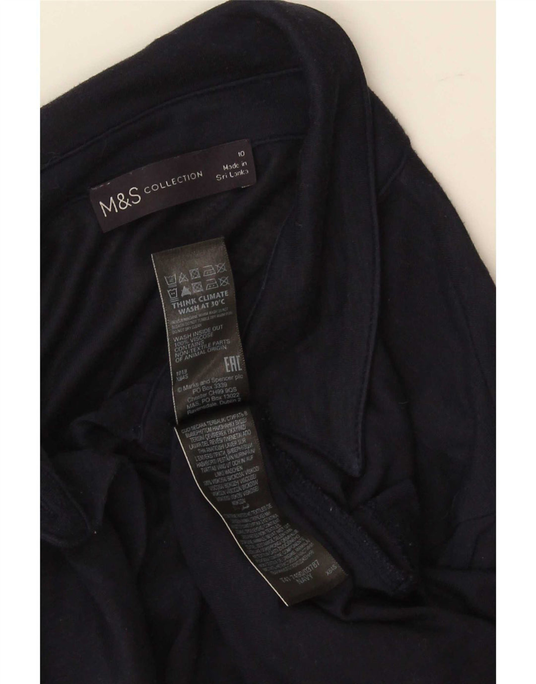 Camicia da donna Marks & Spencer UK 10 Small in viscosa blu navy