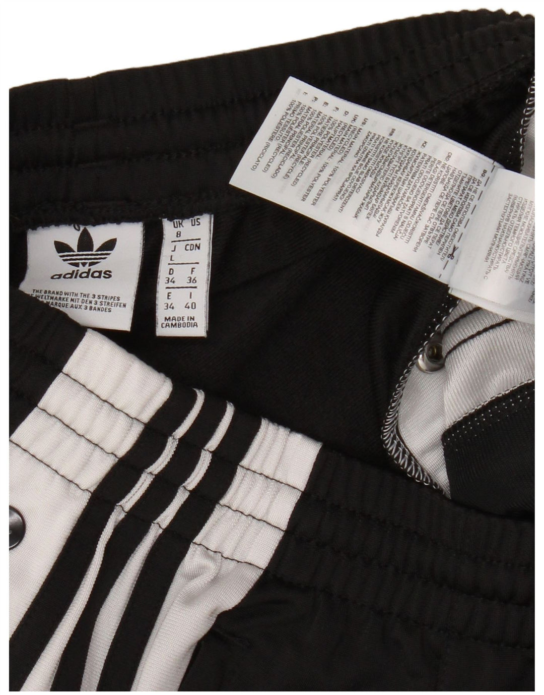 Adidas Womens Tracksuit Trousers UK 8 Small Black Colourblock Polyester