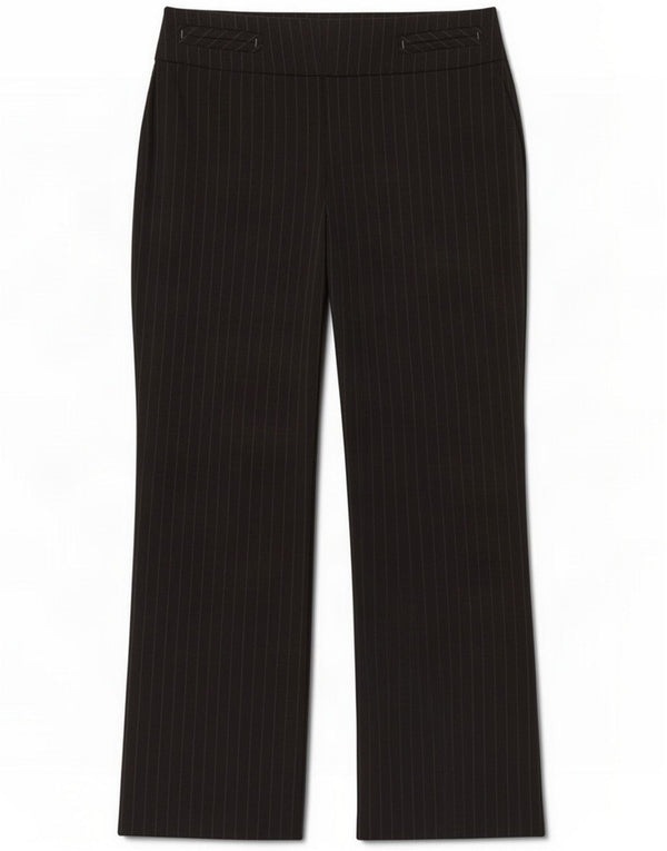 Marks & Spencer Pantalon décontracté pour femme UK 16 Large W34 L30 Gris à fines rayures