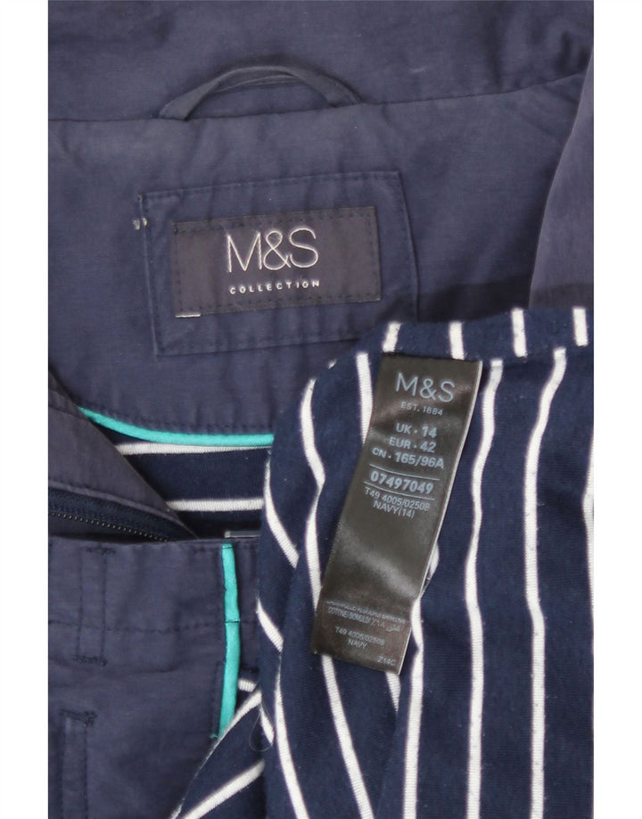 Giacca Parka con cappuccio da donna Marks & Spencer UK 14 Large in poliestere blu navy