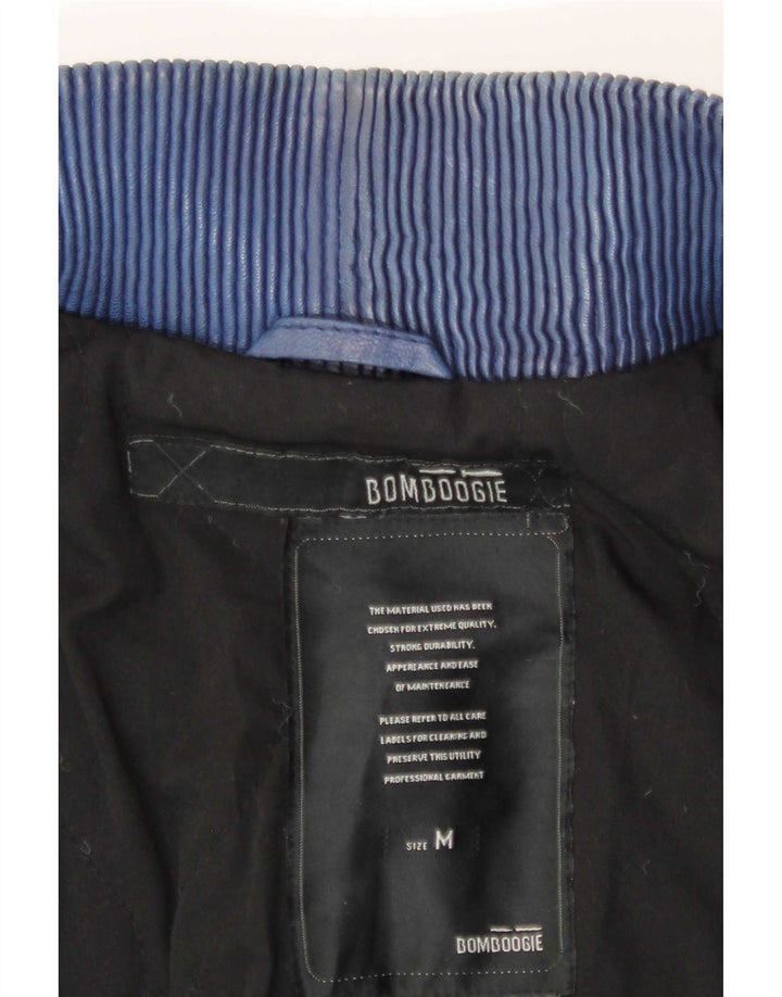 Bomboogie Chaqueta de cuero para mujer UK 42 Azul medio