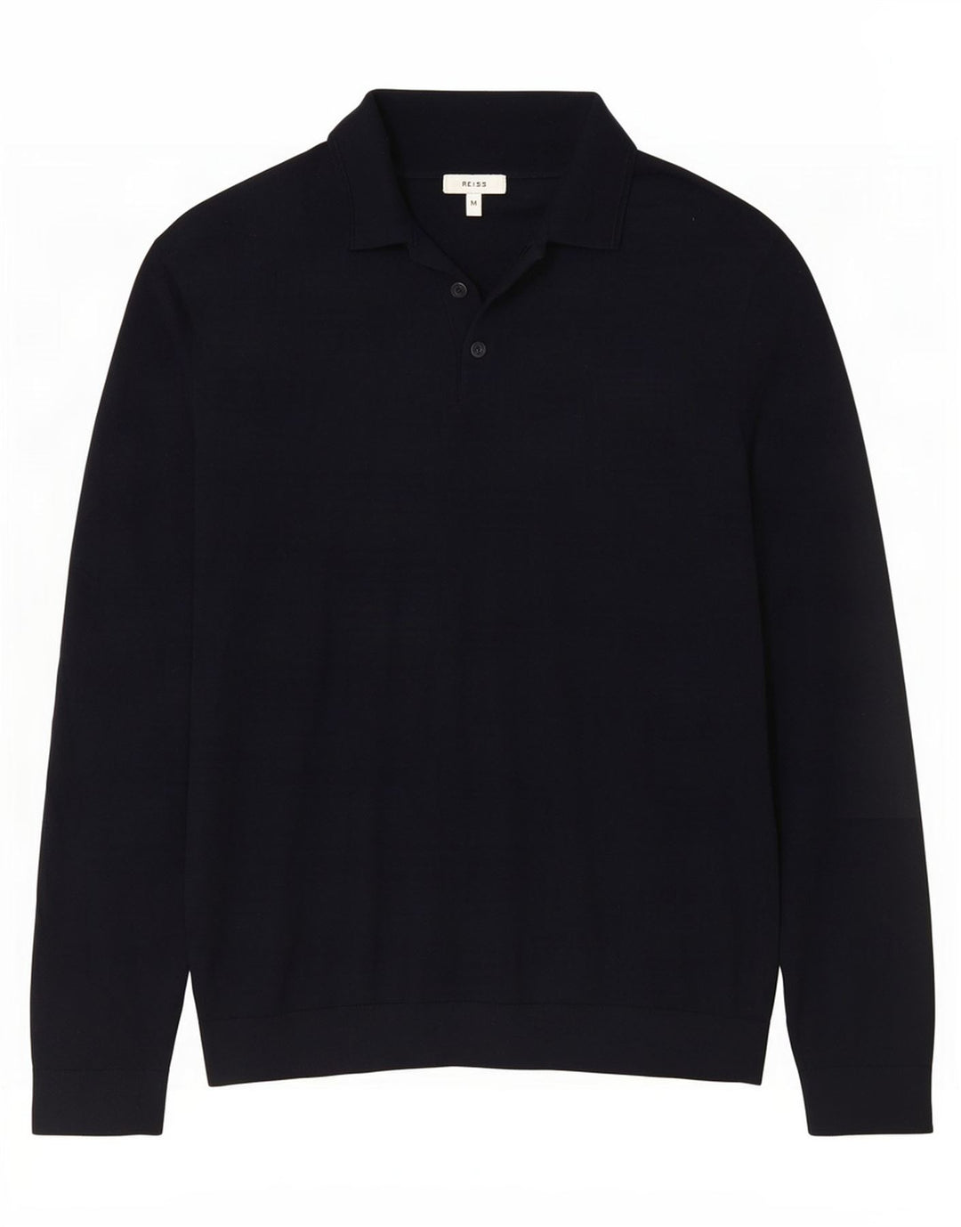 Reiss Herren-Polo-Pullover aus Wolle in mittlerer Marineblau-Farbe