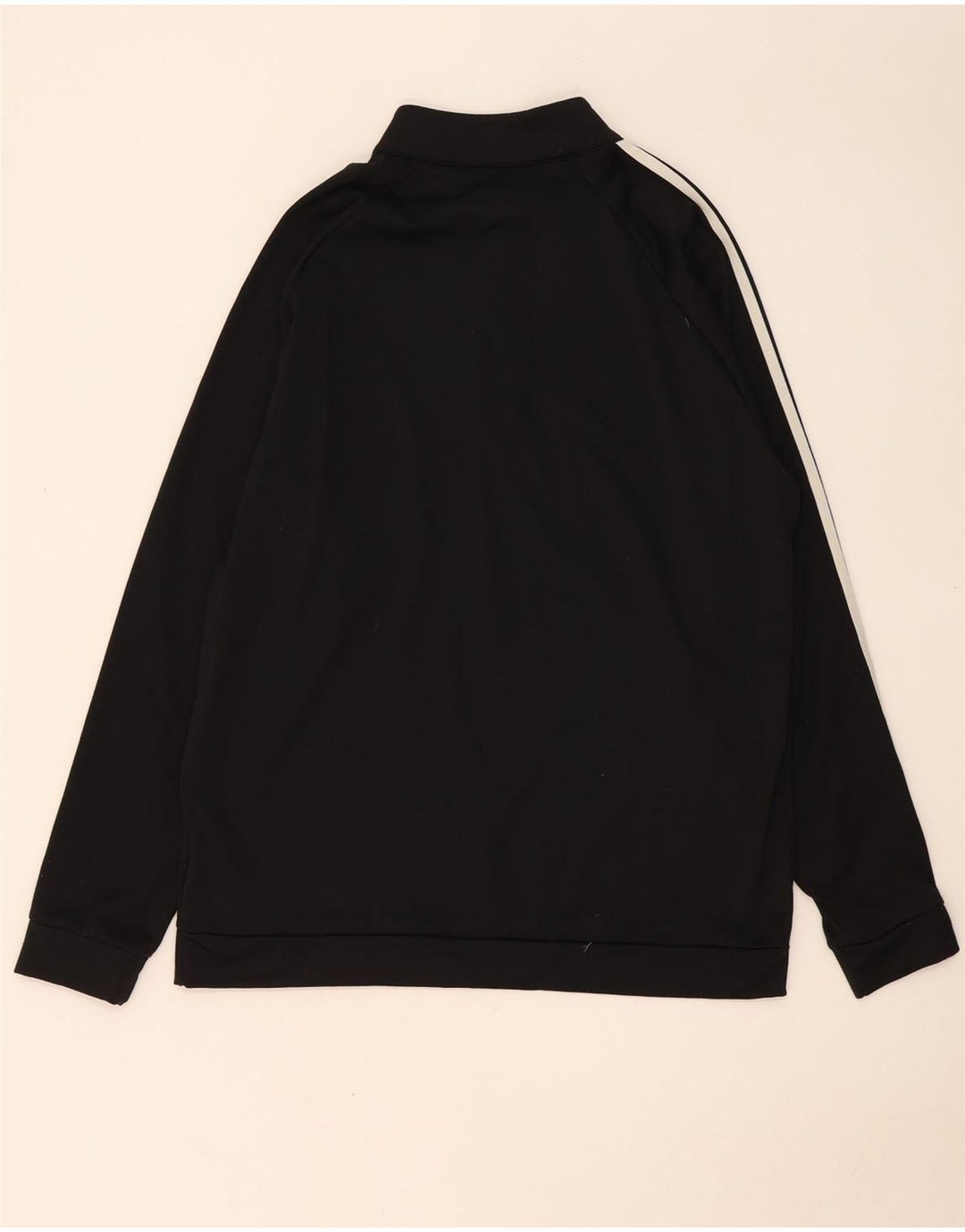 Adidas Mens Zip Neck Sweatshirt Jumper Large Black Polyester