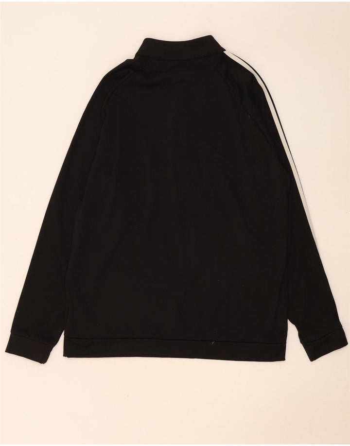 Adidas Mens Zip Neck Sweatshirt Jumper Large Black Polyester