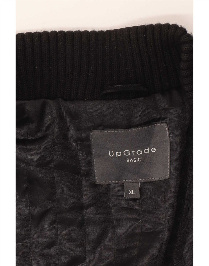 Vintage herre ruskind bomberjakke UK 42 XL sort læder