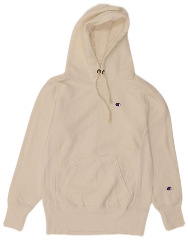 Felpa con cappuccio Champion Reverse Weave da uomo, piccola, in cotone bianco