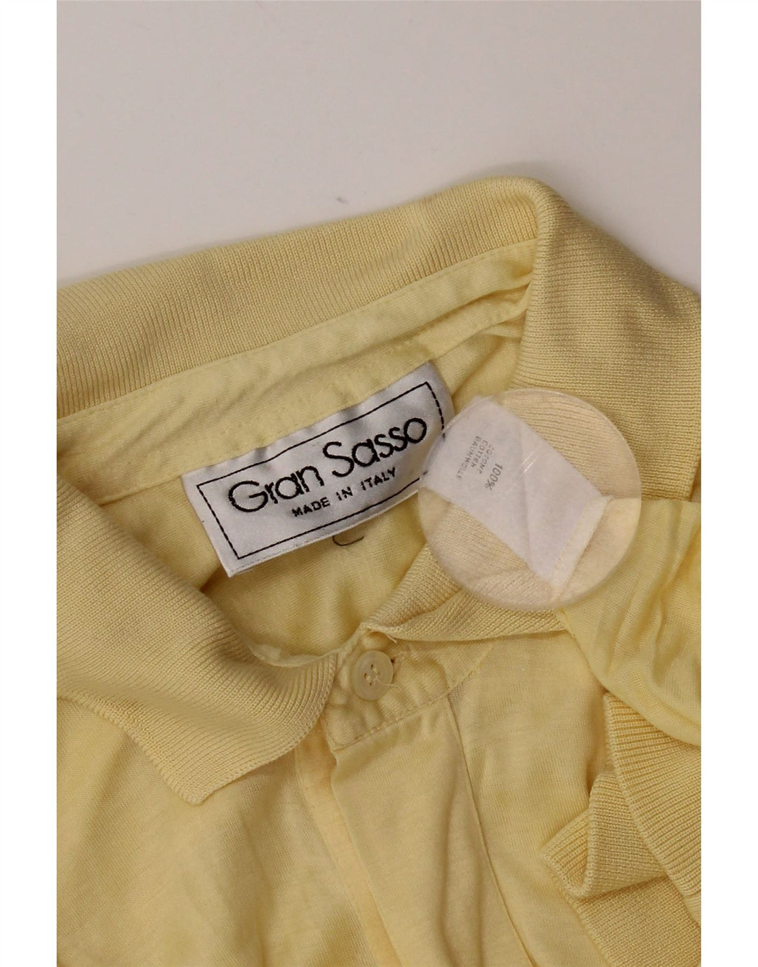Vintage Herren Poloshirt Kleine gelbe Baumwolle