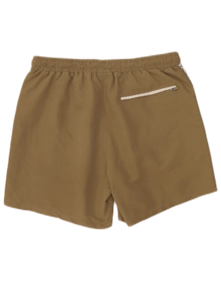 Umbro Mens Graphic Swimming Shorts Large Khaki Colourblock Polyester
