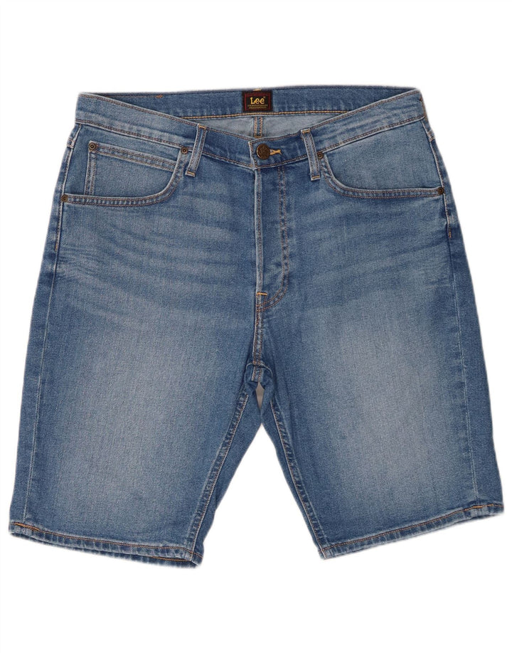 Pantaloncini di jeans da uomo Lee W33 cotone blu medio