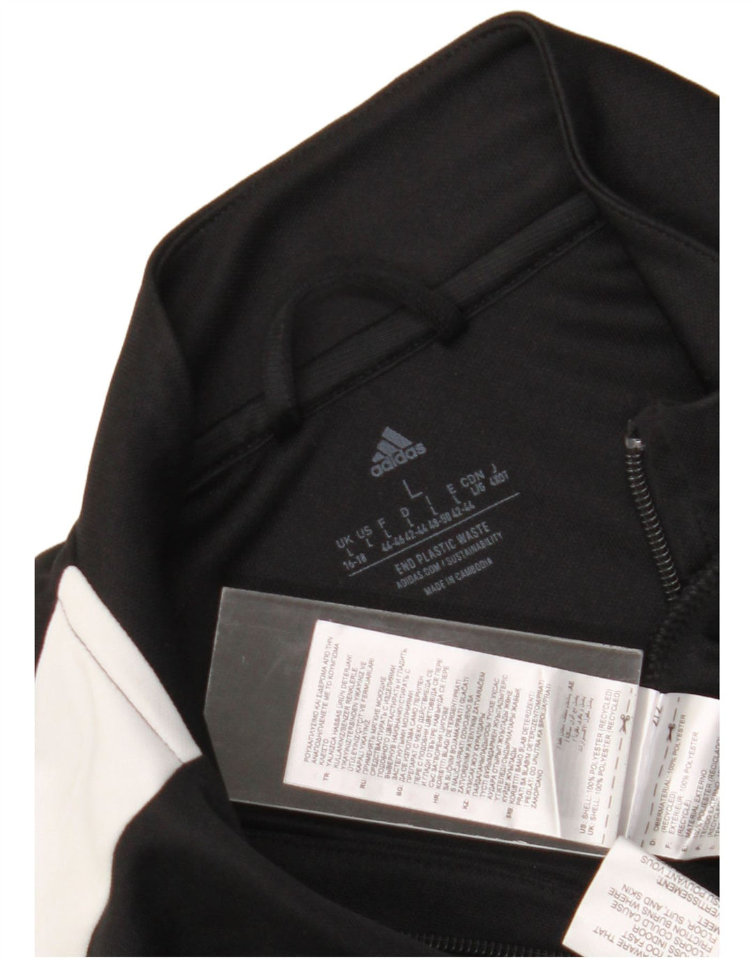 Adidas Womens Aeroready Tracksuit Top Jacket UK 16/18 Large Black Polyester