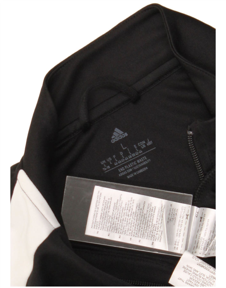 Adidas Womens Aeroready Tracksuit Top Jacket UK 16/18 Large Black Polyester