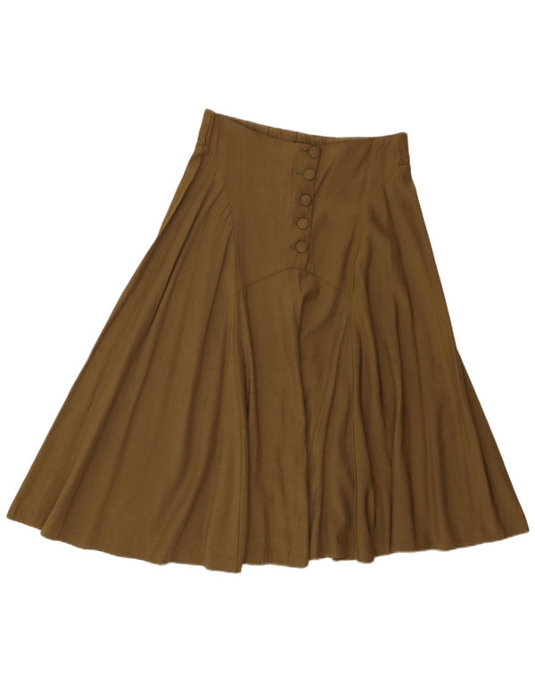 Vintage Damen ausgestellter Rock Medium W30 Khaki Polyester