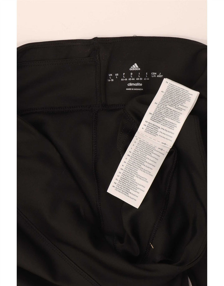 Adidas Womens Climalite Capri Leggings UK 16/18 Large  Black Polyester