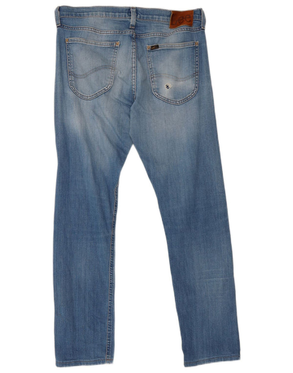 Lee Mens Luke Straight Jeans W31 L29 Azul Algodão