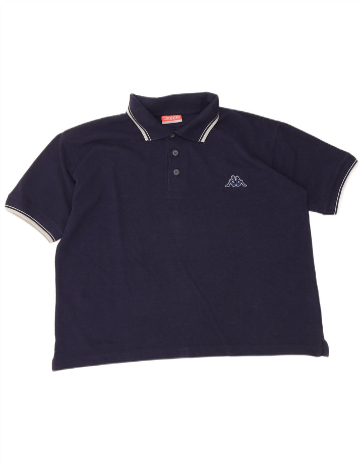 Kappa Mens Polo Shirt Small Navy Blue Cotton