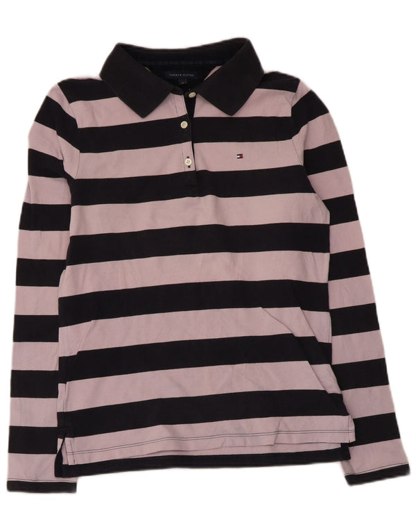 Tommy Hilfiger Polo Rugby Femme UK 12 Rayé Rose Moyen