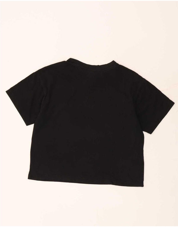 Champion Womens Crop Graphic T-Shirt Top UK 10 Small Black