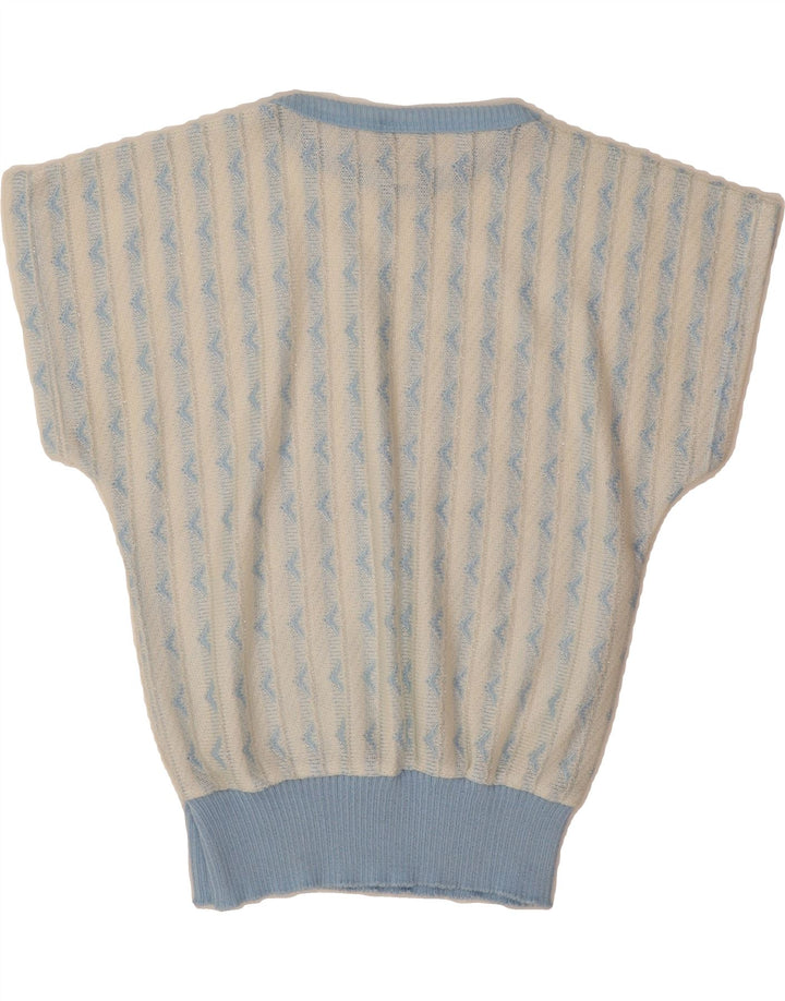 C&A Womens Crew Neck Jumper Sweater EU 40/42 Medium White Striped Vintage C&A and Second-Hand C&A from Messina Hembry 