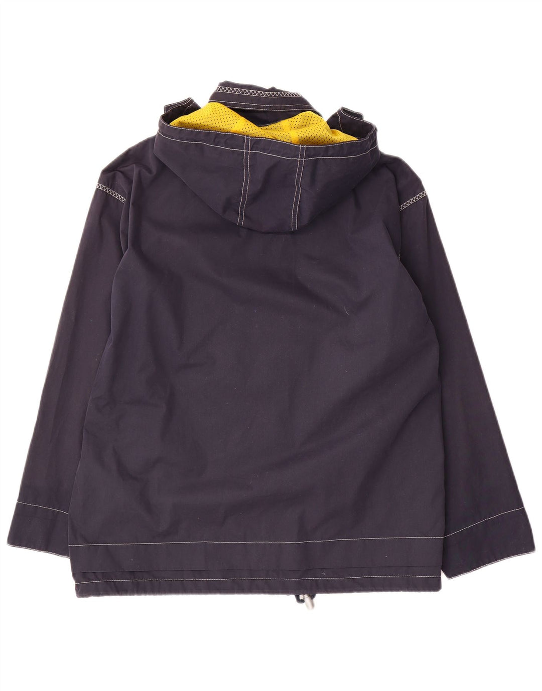 Astrolabio Damen-Regenjacke mit Kapuze, IT 44, mittelmarineblaue Baumwolle