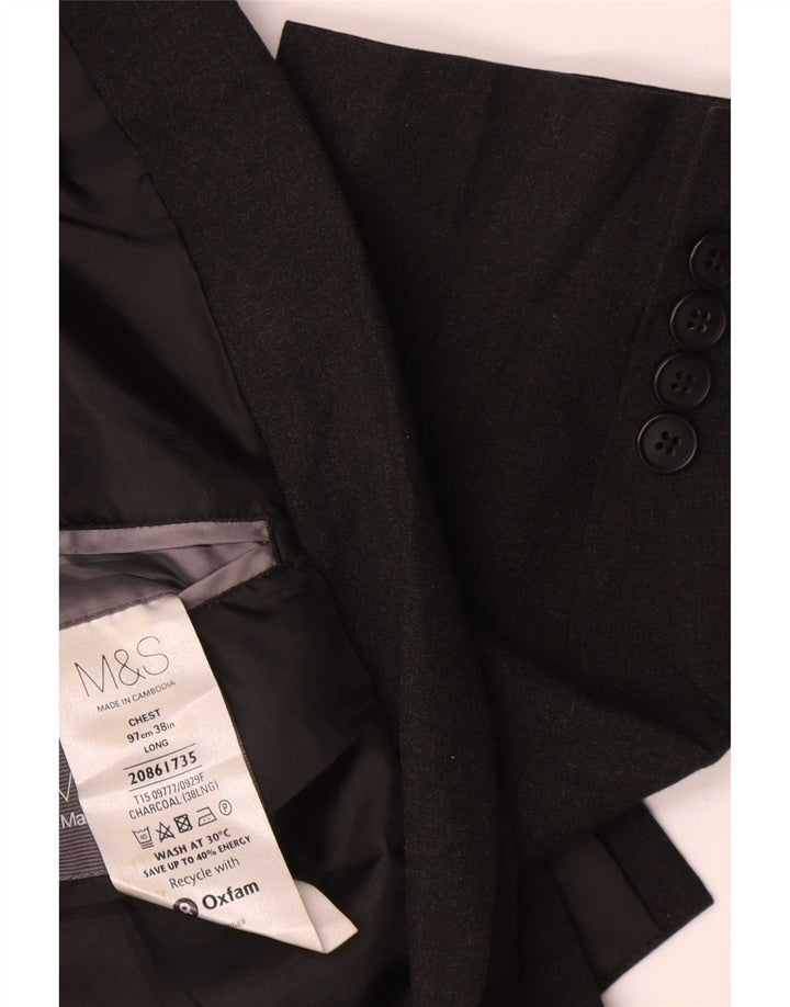Jachetă pentru bărbați Marks & Spencer cu 2 nasturi cu paragate, UK 38, gri mediu