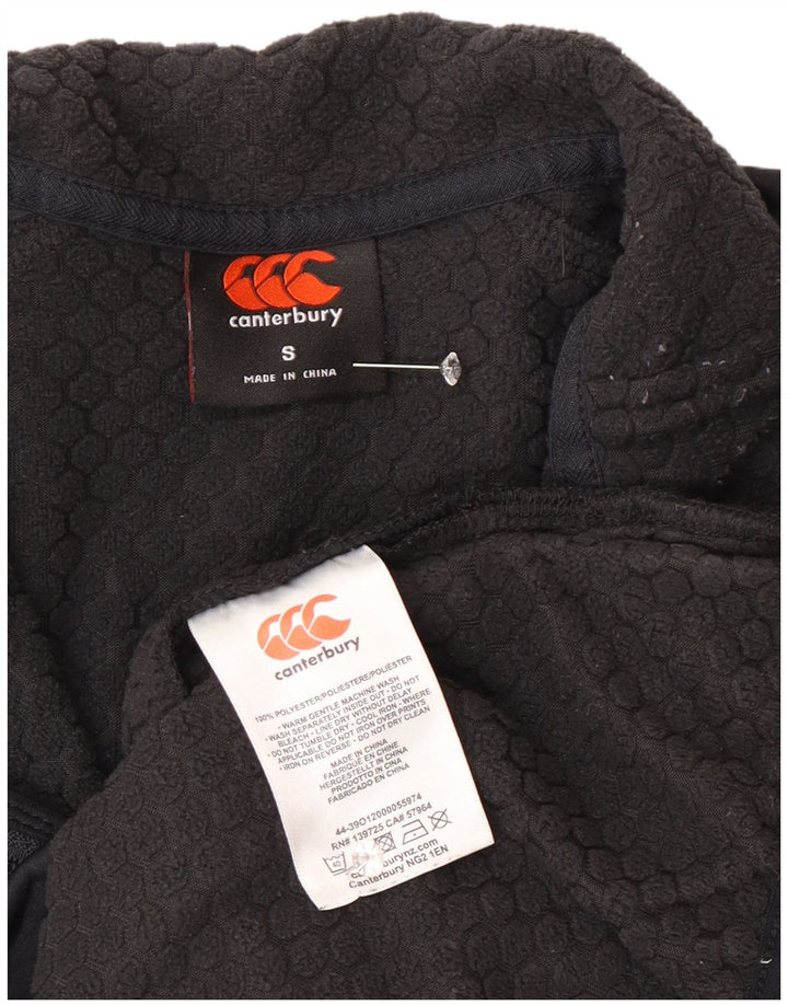 Canterbury Mens Zip Neck Sweatshirt Jumper Small Black Polyester