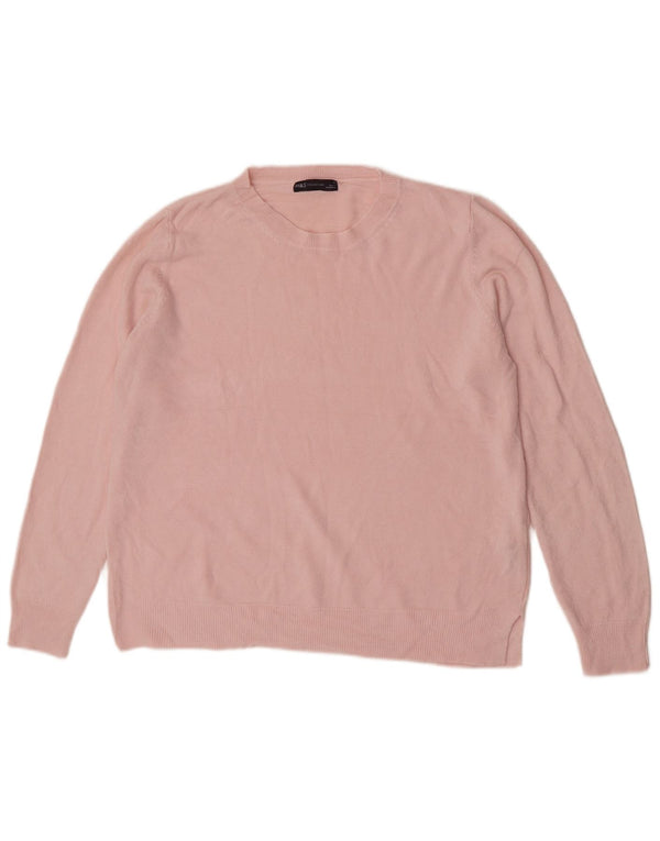 Marks & Spencer Dame Boat Neck Jumper Sweater UK 18 XL Pink Akryl