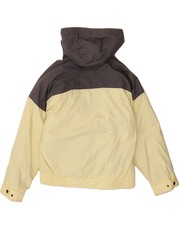 ELHO Womens Hooded Windbreaker Jacket IT 46 Large Yellow Colourblock